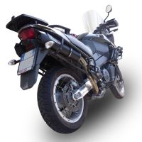 Exhaust compatible with Aprilia Etv Caponord 1000 Rally 2001-2007, Furore Nero, Dual Homologated legal slip-on exhaust including removable db killers, link pipes and catalysts