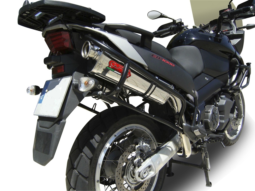 Esapament GPR compatibil cu Aprilia Etv Caponord 1000 Rally 2001 Evacuare cu dublă omologare legală, inclusiv db killers și coturi de legătură detașabile,Trioval