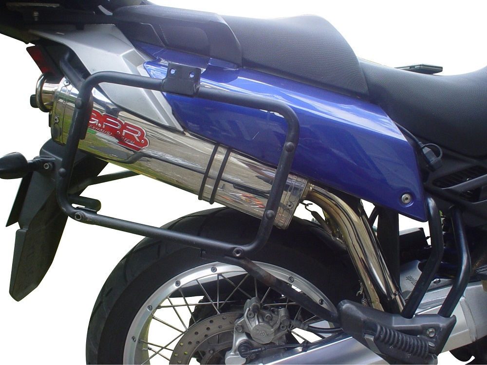 Esapament GPR compatibil cu Aprilia Etv Caponord 1000 Rally 2001 Evacuare cu dublă omologare legală, inclusiv db killers și coturi de legătură detașabile,Trioval