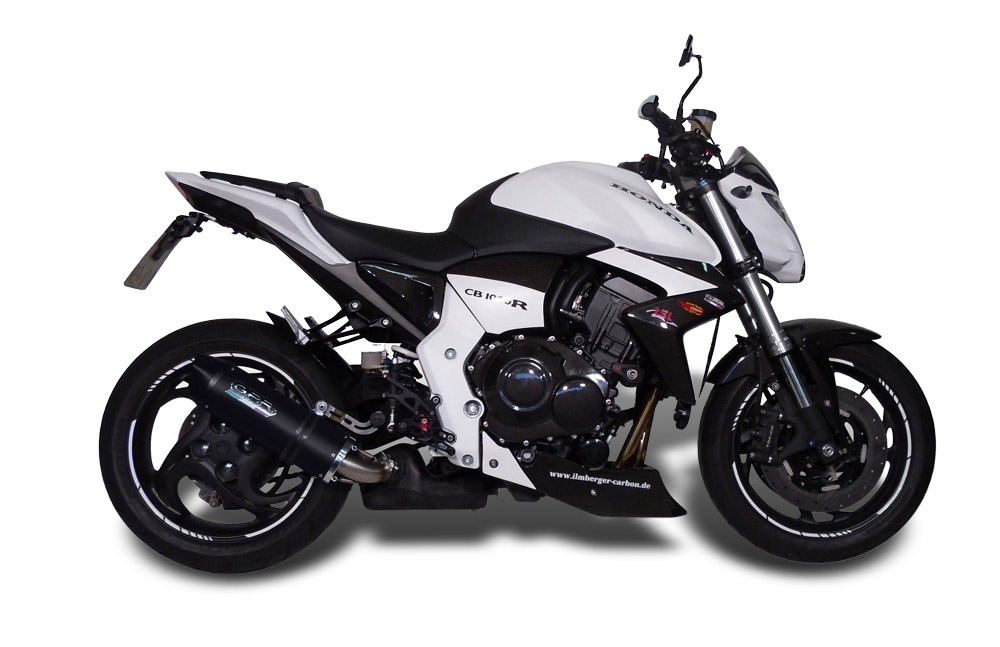 Esapament GPR compatibil cu Honda Cb 1000 R  2008 Evacuare slip-on omologata, inclusiv db killer detașabil și cot de legătură,Furore Nero