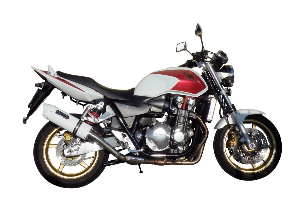 Esapament GPR compatibil cu Honda Cb 1300 2003 Evacuare slip-on omologata, inclusiv db killer detașabil și cot de legătură,Albus Ceramic