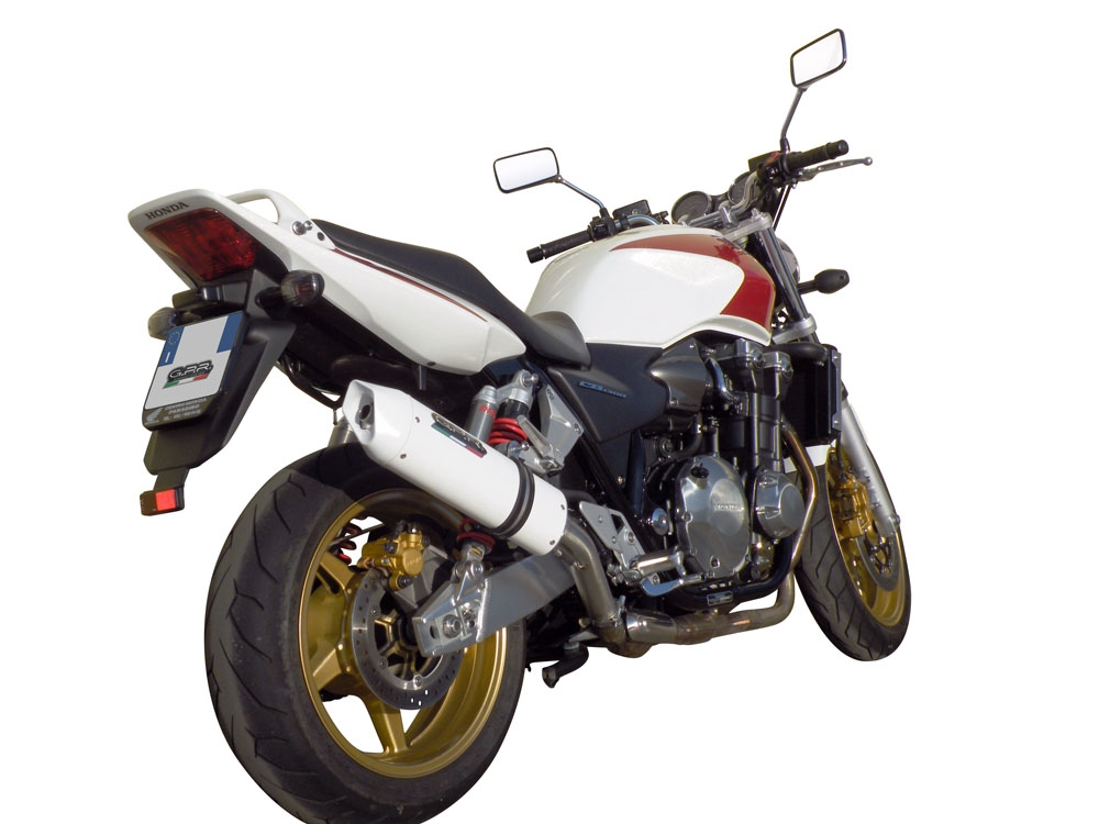 Esapament GPR compatibil cu Honda Cb 1300 2003 Evacuare slip-on omologata, inclusiv db killer detașabil și cot de legătură,Albus Ceramic