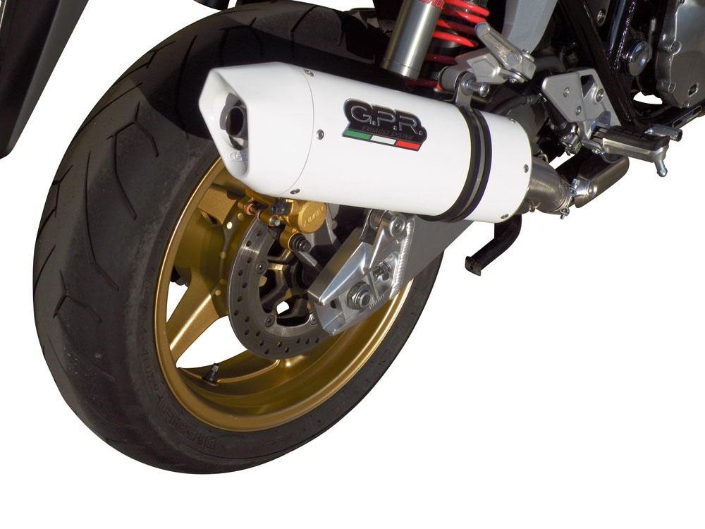 Esapament GPR compatibil cu Honda Cb 1300 2003 Evacuare slip-on omologata, inclusiv db killer detașabil și cot de legătură,Albus Ceramic