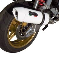 Esapament GPR compatibil cu Honda Cb 1300 2003 Evacuare slip-on omologata, inclusiv db killer detașabil și cot de legătură,Albus Ceramic
