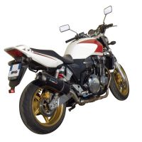 Exhaust compatible with Honda Cb 1300 2003-2012, Furore Nero, Homologated legal slip-on exhaust including removable db killer and link pipe