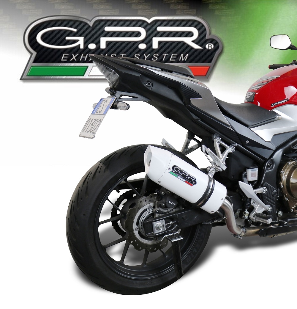 Exhaust compatible with Honda Cb 400 X 2019-2025, Albus Evo4, Homologated legal slip-on exhaust including removable db killer and link pipe