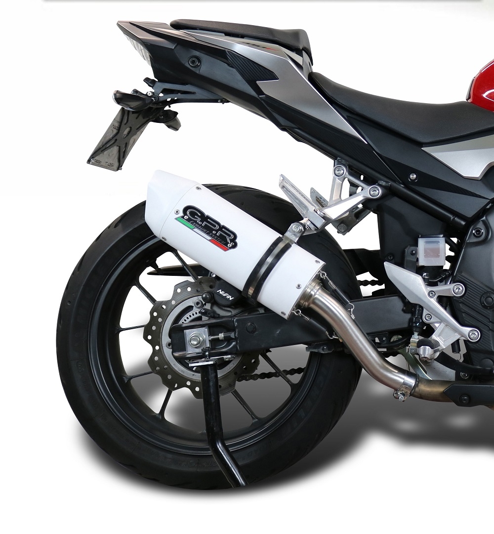 Exhaust compatible with Honda Cb 400 X 2019-2025, Albus Evo4, Homologated legal slip-on exhaust including removable db killer and link pipe