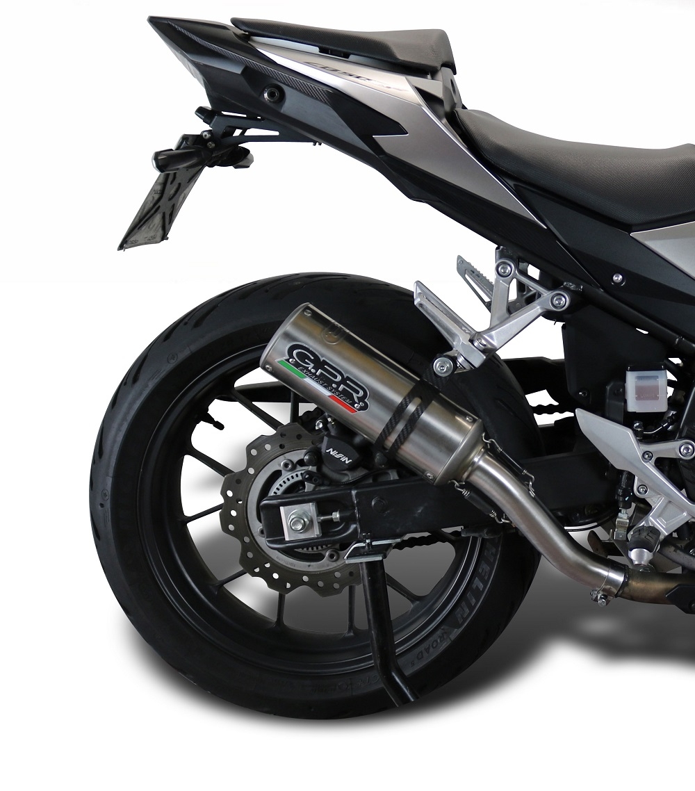 Esapament GPR compatibil cu Honda Cb 500 X 2013 Evacuare slip-on omologata, inclusiv db killer detașabil și cot de legătură,M3 Inox 