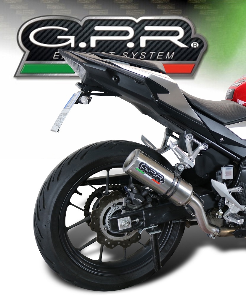 Esapament GPR compatibil cu Honda Cb 500 X 2013 Evacuare slip-on omologata, inclusiv db killer detașabil și cot de legătură,M3 Inox 