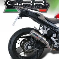 Esapament GPR compatibil cu Honda Cb 500 X 2013 Evacuare slip-on omologata, inclusiv db killer detașabil și cot de legătură,M3 Inox 