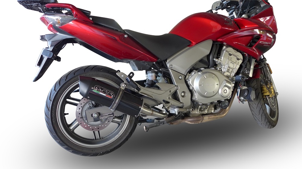 Exhaust compatible with Honda Cbf 1000 - ST 2006-2009, Furore Nero, Dual Homologated legal slip-on exhaust including removable db killers and link pipes