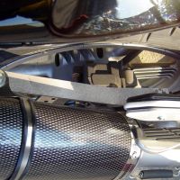 Exhaust compatible with Honda Cbf 600 - N 2004-2006, Furore Nero, Homologated legal slip-on exhaust including removable db killer and link pipe
