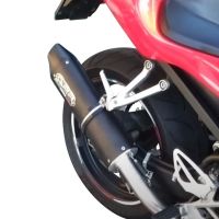 Exhaust compatible with Honda Cbf 600 S I.E. 2007-2012, Furore Nero, Homologated legal slip-on exhaust including removable db killer, link pipe and catalyst