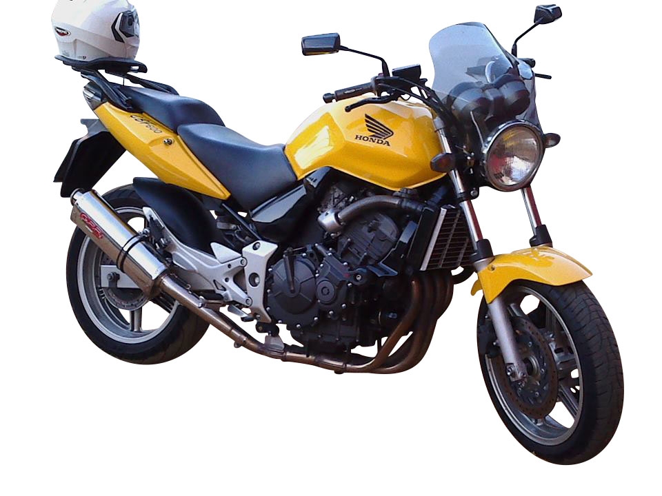 Esapament GPR compatibil cu Honda Cbf 600 - N 2004 Evacuare slip-on omologata, inclusiv db killer detașabil, cot de legătură și catalizator,Trioval