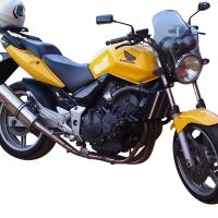 Esapament GPR compatibil cu Honda Cbf 600 - N 2004 Evacuare slip-on omologata, inclusiv db killer detașabil, cot de legătură și catalizator,Trioval