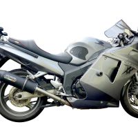 Esapament GPR compatibil cu Honda Cbr1100XX Superblackbird - X Eleven  1997 Evacuare cu dublă omologare legală, inclusiv db killers și coturi de legătură detașabile,Furore Nero