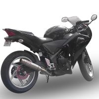 Exhaust compatible with Honda Cbr 250 R 2010-2014, Deeptone Inox, Homologated legal slip-on exhaust including removable db killer and link pipe
