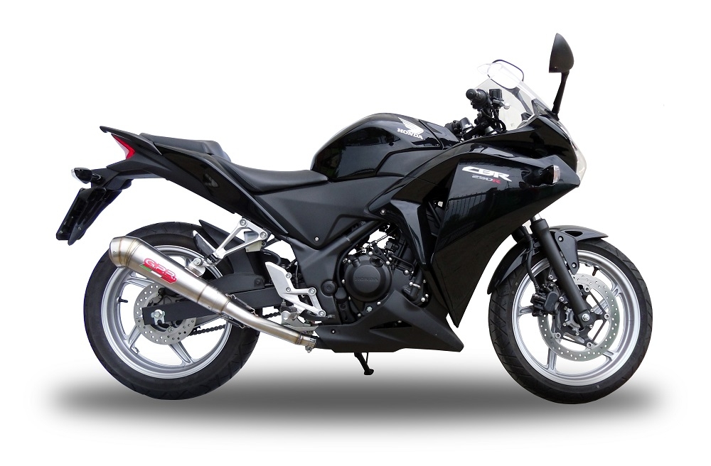 Esapament GPR compatibil cu Honda Cbr 250 R 2010 Evacuare slip-on omologata, inclusiv db killer detașabil, cot de legătură și catalizator,Powercone Evo