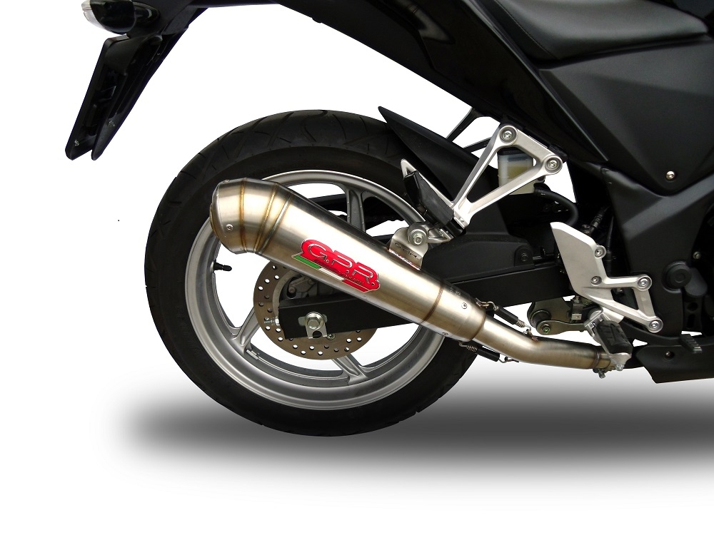 Esapament GPR compatibil cu Honda Cbr 250 R 2010 Evacuare slip-on omologata, inclusiv db killer detașabil, cot de legătură și catalizator,Powercone Evo