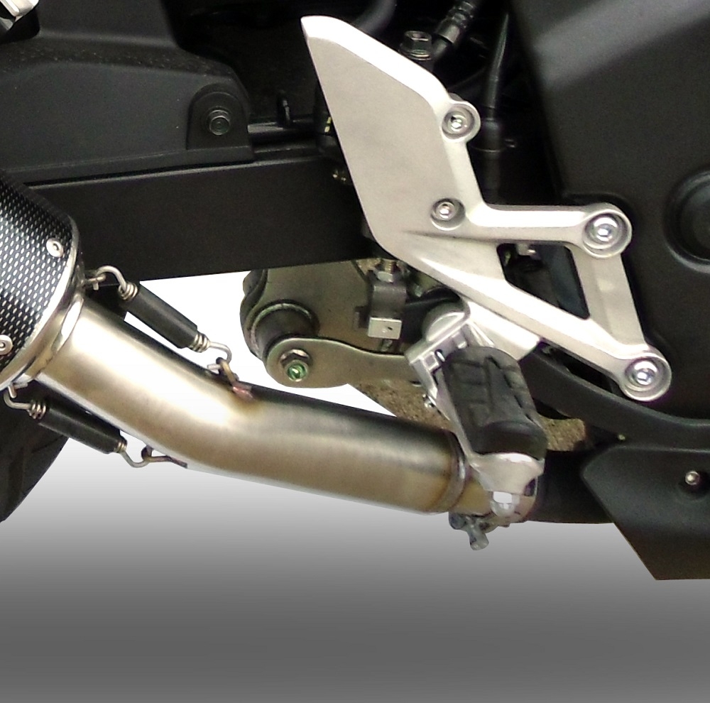 Esapament GPR compatibil cu Honda Cbr 250 R 2010 Evacuare slip-on omologata, inclusiv db killer detașabil, cot de legătură și catalizator,M3 Inox 