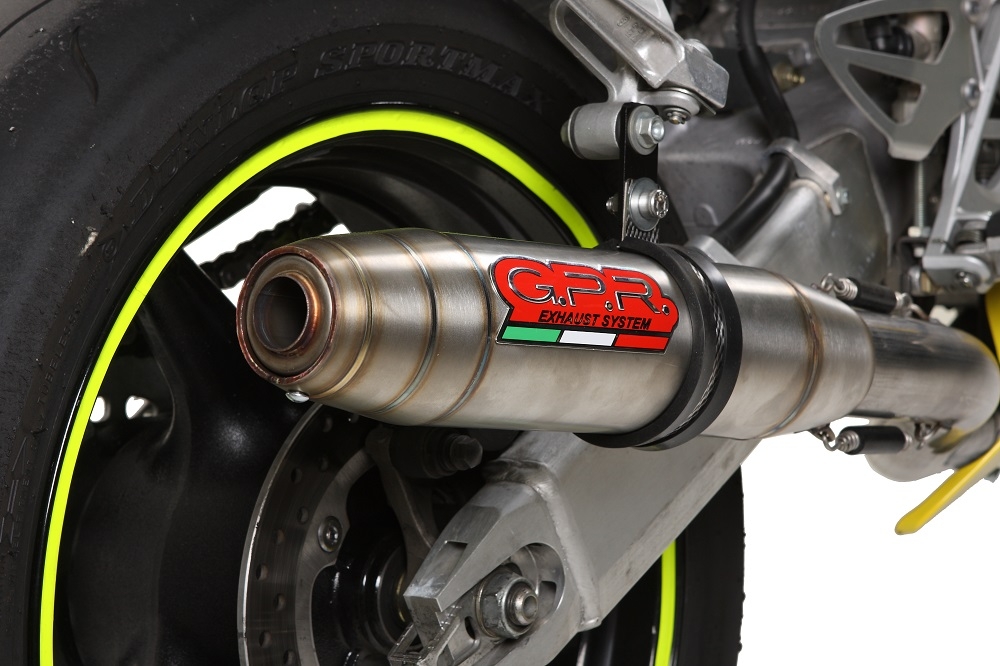 Esapament GPR compatibil cu Honda Cbr 600 F - Sport  2001 Evacuare slip-on omologata, inclusiv db killer detașabil și cot de legătură,Deeptone Inox