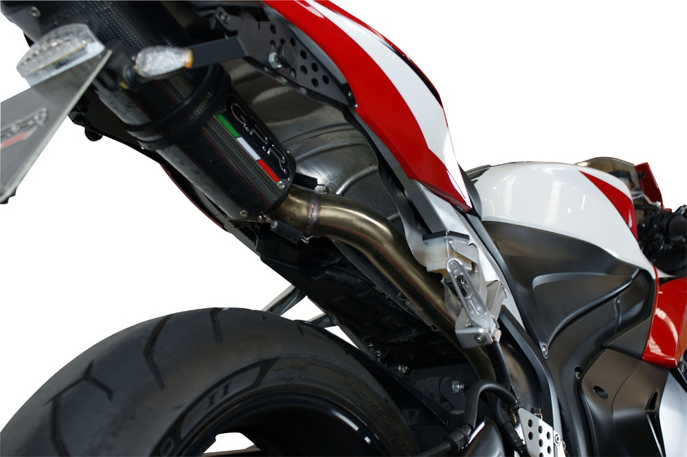 Exhaust compatible with Honda Cbr 600 Rr 2005-2006, Tiburon Titanium, Racing slip-on exhaust including link pipe