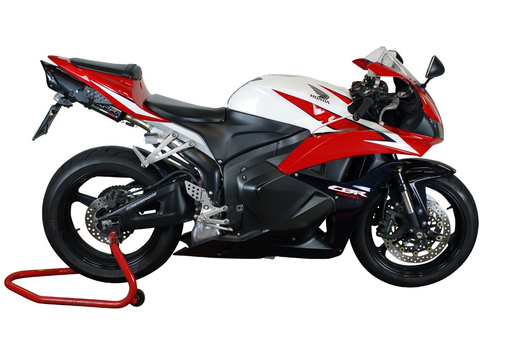 Exhaust compatible with Honda Cbr 600 Rr 2005-2006, Tiburon Poppy, Racing slip-on exhaust including link pipe