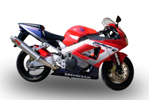 Exhaust compatible with Honda Cbr 900 Rr 2000-2003, Inox Tondo, Homologated legal bolt-on silencer including removable db killer