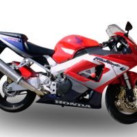 Exhaust compatible with Honda Cbr 900 Rr 2000-2003, Inox Tondo, Homologated legal bolt-on silencer including removable db killer