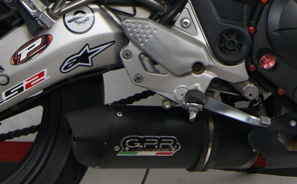 Esapament GPR compatibil cu Cf Moto Nk 650 2012 Evacuare slip-on omologata, inclusiv db killer detașabil și cot de legătură,Furore Poppy