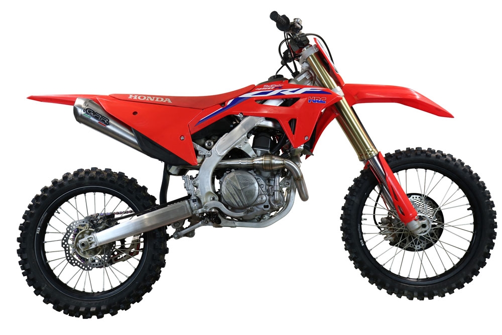 Esapament GPR compatibil cu Honda Crf 450 R-RX 2021 Sistem complet de evacuare de curse, inclusiv db killer/parascântei detașabil,Pentacross Inox
