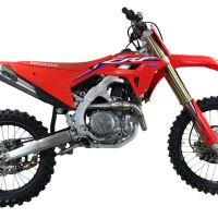 Esapament GPR compatibil cu Honda Crf 450 R-RX 2021 Sistem complet de evacuare de curse, inclusiv db killer/parascântei detașabil,Pentacross Inox