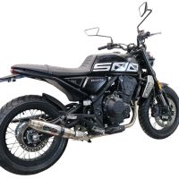 Exhaust compatible with Brixton CroSsfire 500 X 2020-2021, Deeptone Inox, Homologated legal slip-on exhaust including removable db killer and link pipe
