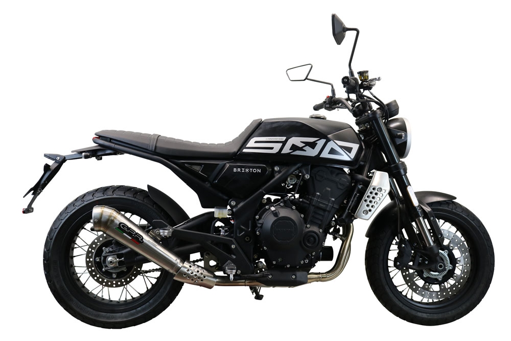 Esapament GPR compatibil cu Brixton CroSsfire 500 X  2020 Evacuare slip-on omologata, inclusiv db killer detașabil și cot de legătură,Powercone Evo