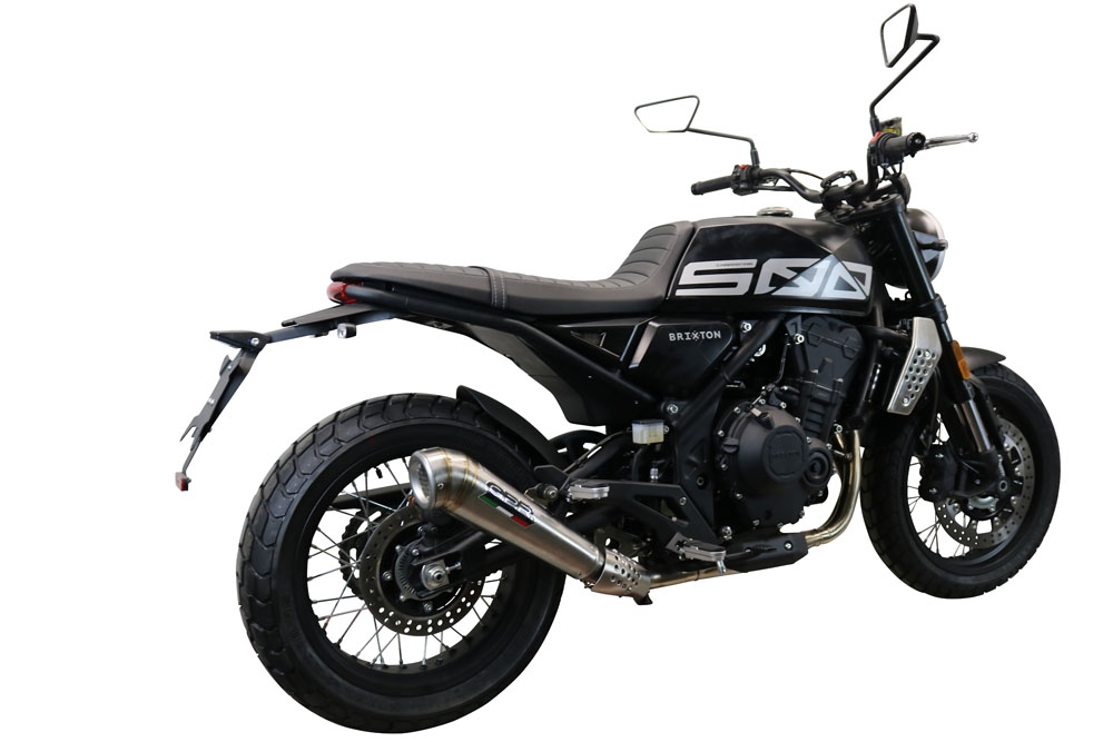 Esapament GPR compatibil cu Brixton CroSsfire 500 X  2020 Evacuare slip-on omologata, inclusiv db killer detașabil și cot de legătură,Powercone Evo