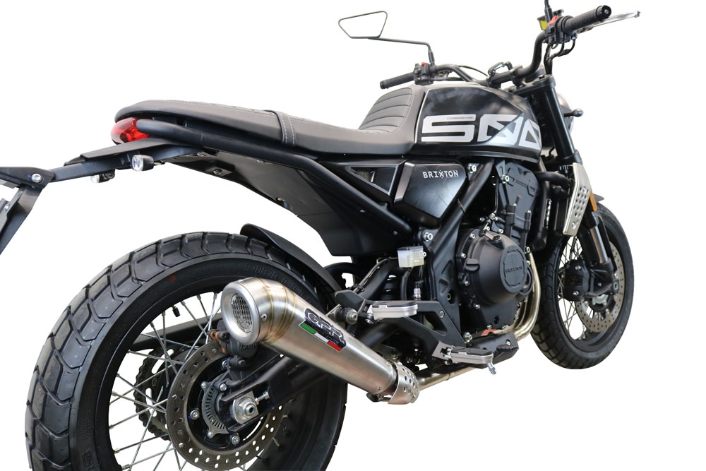 Esapament GPR compatibil cu Brixton CroSsfire 500 X  2020 Evacuare slip-on omologata, inclusiv db killer detașabil și cot de legătură,Powercone Evo