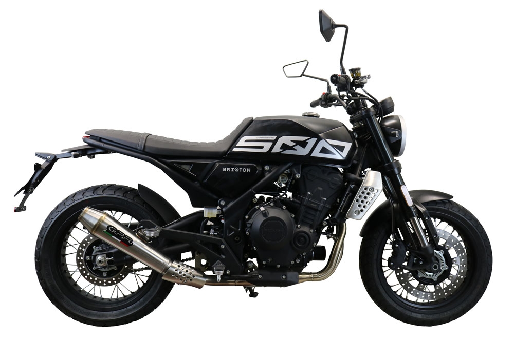 Exhaust compatible with Brixton CroSsfire 500 X 2022-2023, Ultracone, Homologated legal slip-on exhaust including removable db killer and link pipe