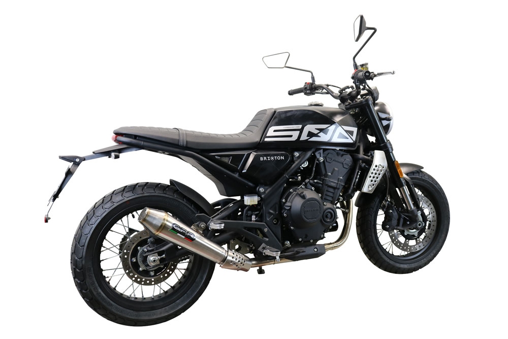 Exhaust compatible with Brixton CroSsfire 500 X 2022-2023, Ultracone, Homologated legal slip-on exhaust including removable db killer and link pipe