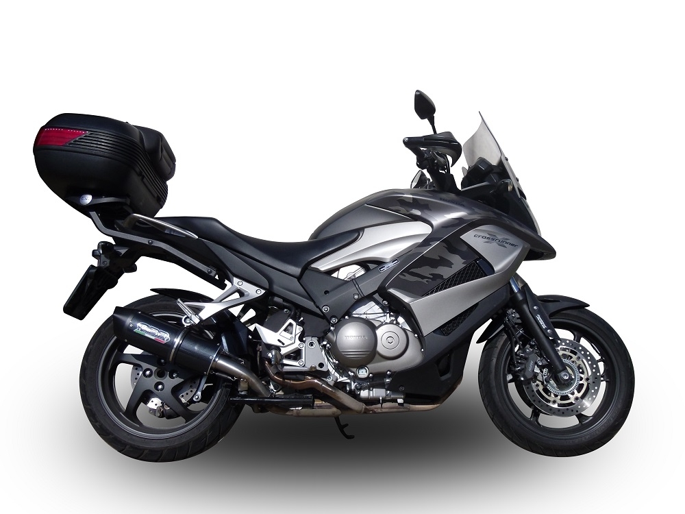 Exhaust compatible with Honda Vfr 800 X Crossrunner 800 2011-2014, Furore Nero, Homologated legal slip-on exhaust including removable db killer and link pipe