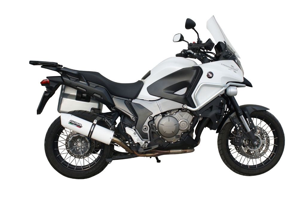 Exhaust compatible with Honda VFR1200X Crosstourer 2011-2016, Albus Ceramic, Homologated legal slip-on exhaust including removable db killer and link pipe