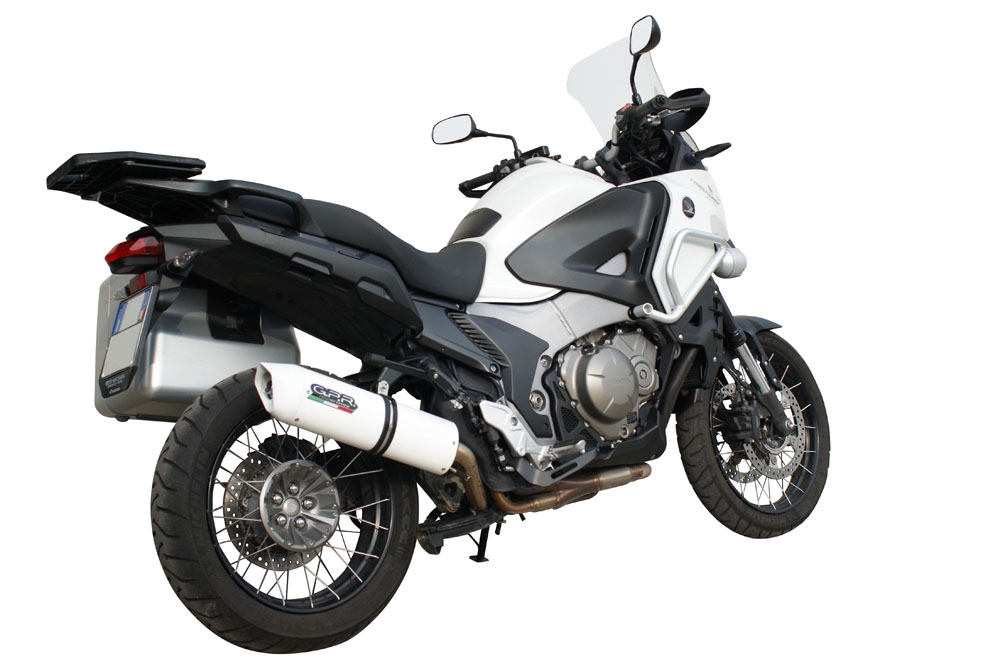 Exhaust compatible with Honda VFR1200X Crosstourer 2011-2016, Albus Ceramic, Homologated legal slip-on exhaust including removable db killer and link pipe