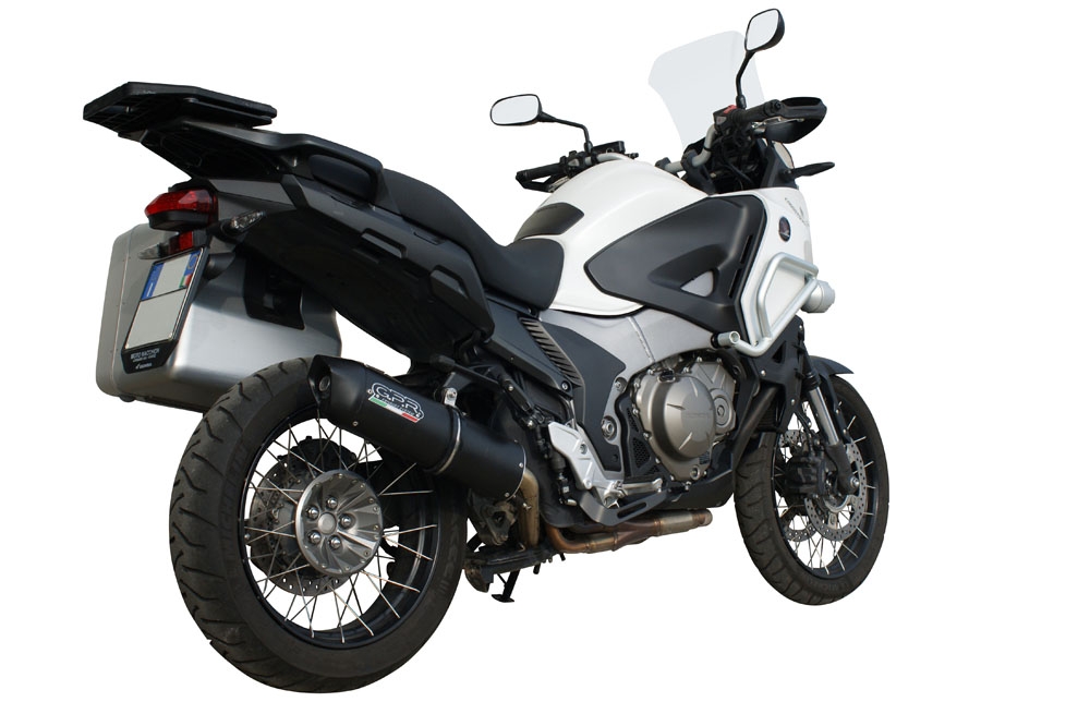 Esapament GPR compatibil cu Honda VFR1200X Crosstourer 2011 Evacuare slip-on omologata, inclusiv db killer detașabil și cot de legătură,Furore Nero
