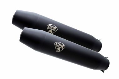 Esapament GPR compatibil cu Honda Cbr 600 F 1991 Kit de amortizor de zgomot universal omologat dublu, inclusiv db killer detașabil, fără coturi de legătură,Deeptone Black Cafè Racer