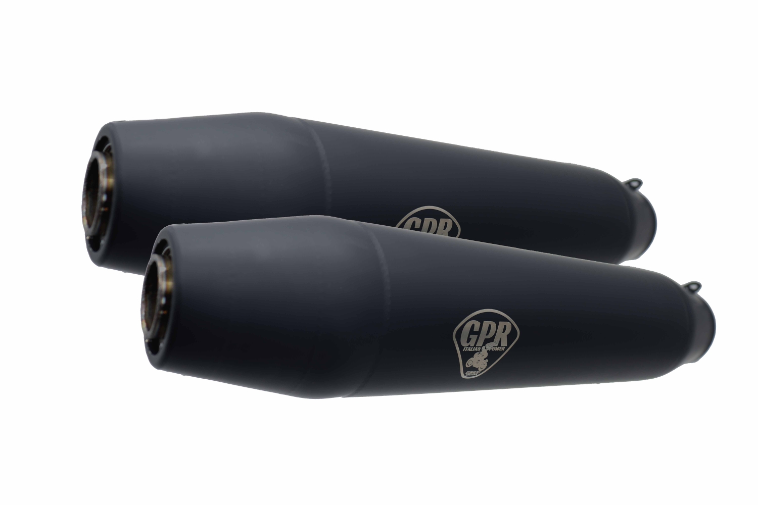 Esapament GPR compatibil cu Honda Cbr 600 F 1991 Kit de amortizor de zgomot universal omologat dublu, inclusiv db killer detașabil, fără coturi de legătură,Deeptone Black Cafè Racer
