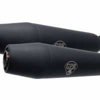 Esapament GPR compatibil cu Honda Cbr 600 F 1991 Kit de amortizor de zgomot universal omologat dublu, inclusiv db killer detașabil, fără coturi de legătură,Deeptone Black Cafè Racer