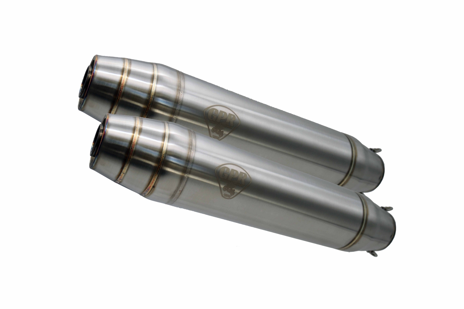 Exhaust compatible with Bmw R 1100 Gs -R-RT 1994-1998, Deeptone Inox Cafè Racer, Dual universal Homologated legal silencer kit, including removable db killer, without link pipes