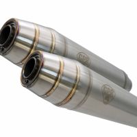 Exhaust compatible with Bmw R 1100 Gs -R-RT 1994-1998, Deeptone Inox Cafè Racer, Dual universal Homologated legal silencer kit, including removable db killer, without link pipes