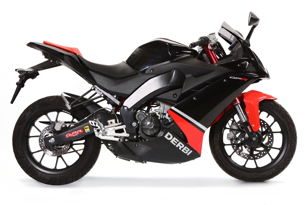Exhaust compatible with Derbi Gpr 125 2009-2010, Alluminio Ghost, Homologated legal full system exhaust, including removable db killer and catalyst