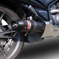 Exhaust compatible with Honda Dn-01 2008-2010, Furore Nero, Homologated legal slip-on exhaust including removable db killer and link pipe