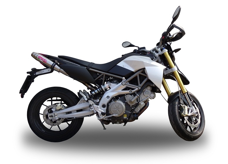 Esapament GPR compatibil cu Aprilia Shiver 900 2017 Evacuare dublă de curse, inclusiv țevi de legătură,Deeptone Inox